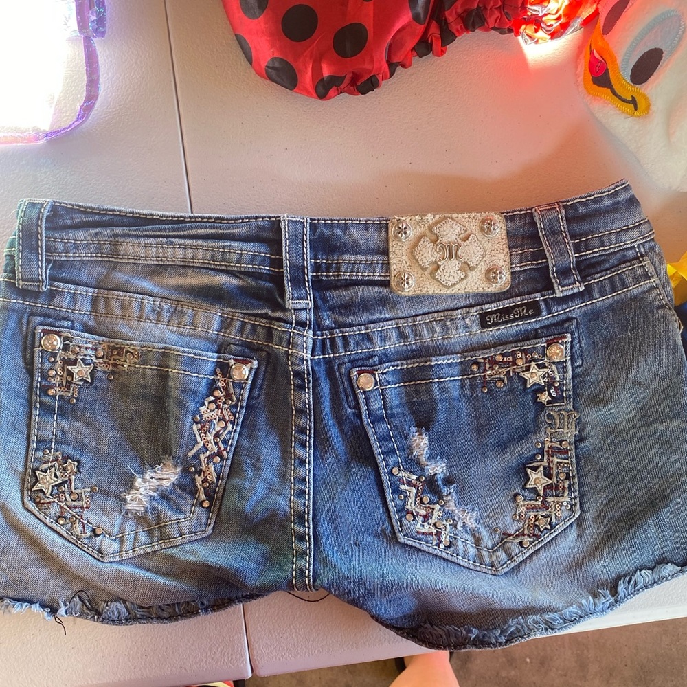 Red white and blue miss me shorts